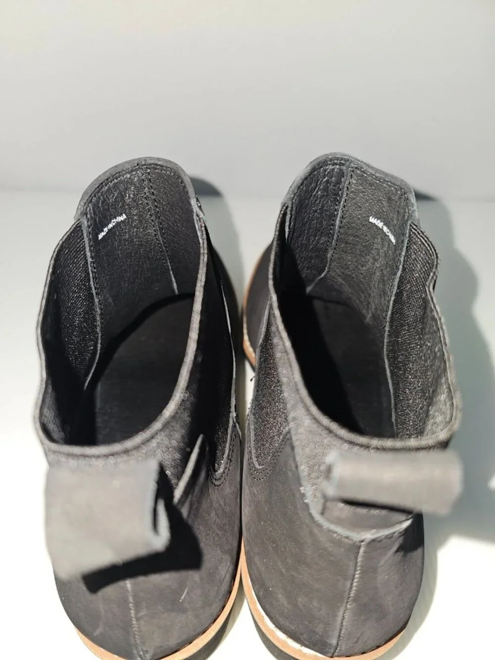 Eileen Fisher Luv Chelsea Wedge Ankle Boot Black Leather Pull On Womens 9